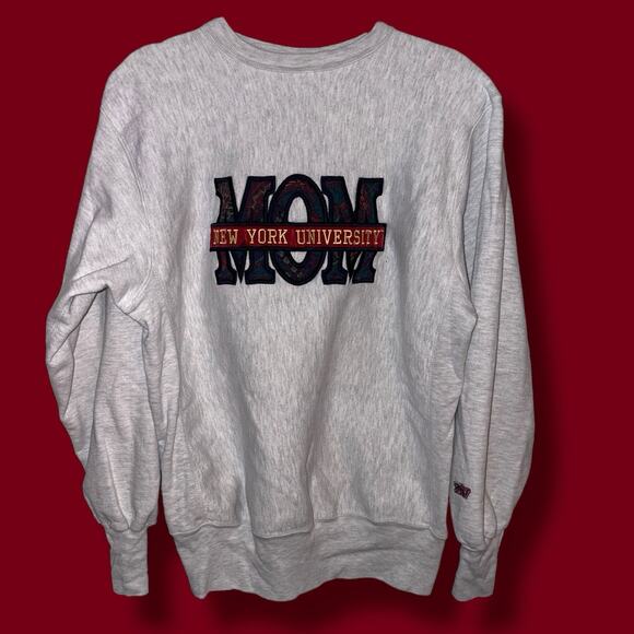 Vintage 90s NYU MOM MV Sport Sweatshirt New York University Medium - Picture 1 of 9